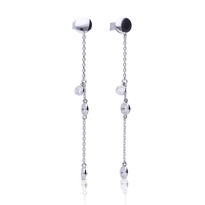 Diamonfire Bezel Set Zirconia Drop Earrings