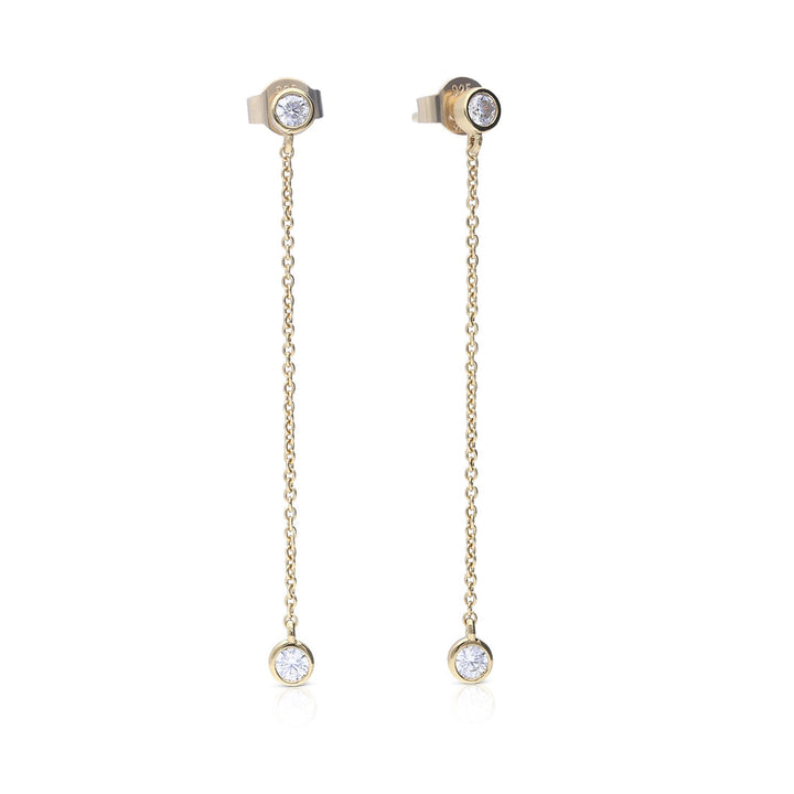 Diamonfire Bezel Set Chain Drop Earrings