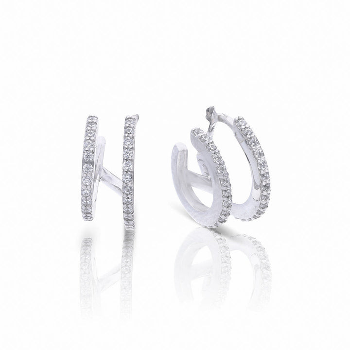 Diamonfire Double Row Hoop Earrings