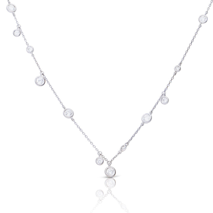 Diamonfire Bezel Set Zirconia Station Necklace