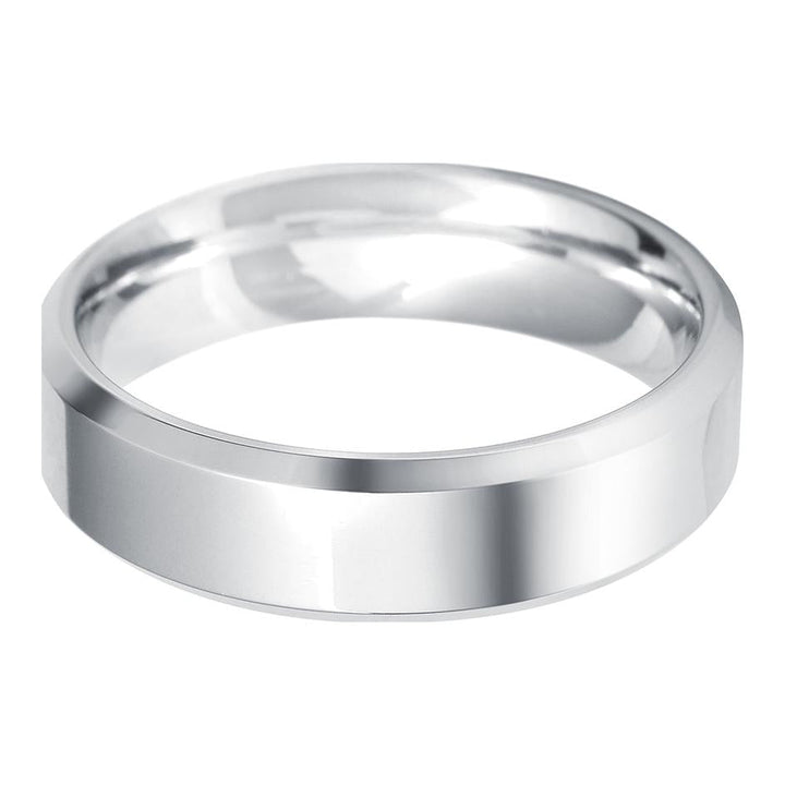 6mm Bevelled Edge lightweight Wedding Ring