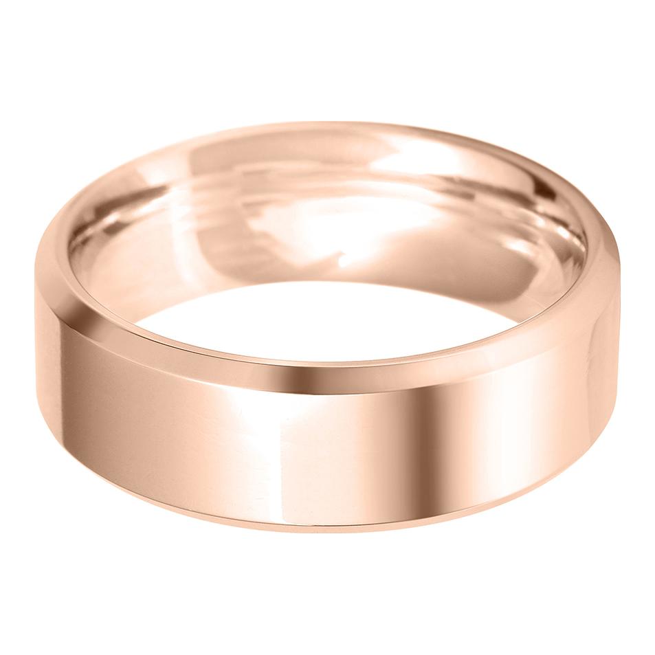 8mm Bevelled Edge Lightweight Wedding Ring