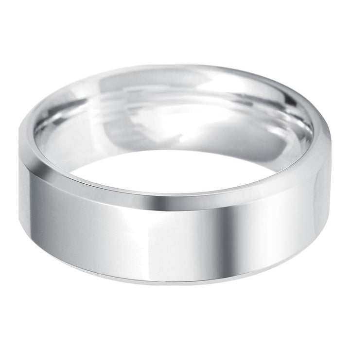 8mm Bevelled Edge Medium Weight Wedding Ring