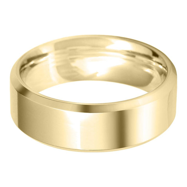 8mm Bevelled Edge Medium Weight Wedding Ring