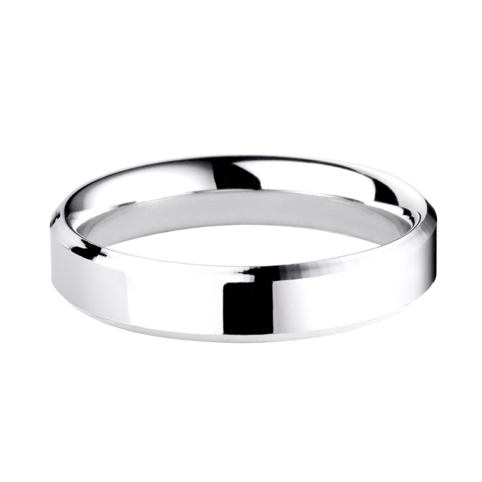 4mm Bevelled Edge Medium Weight Wedding Ring