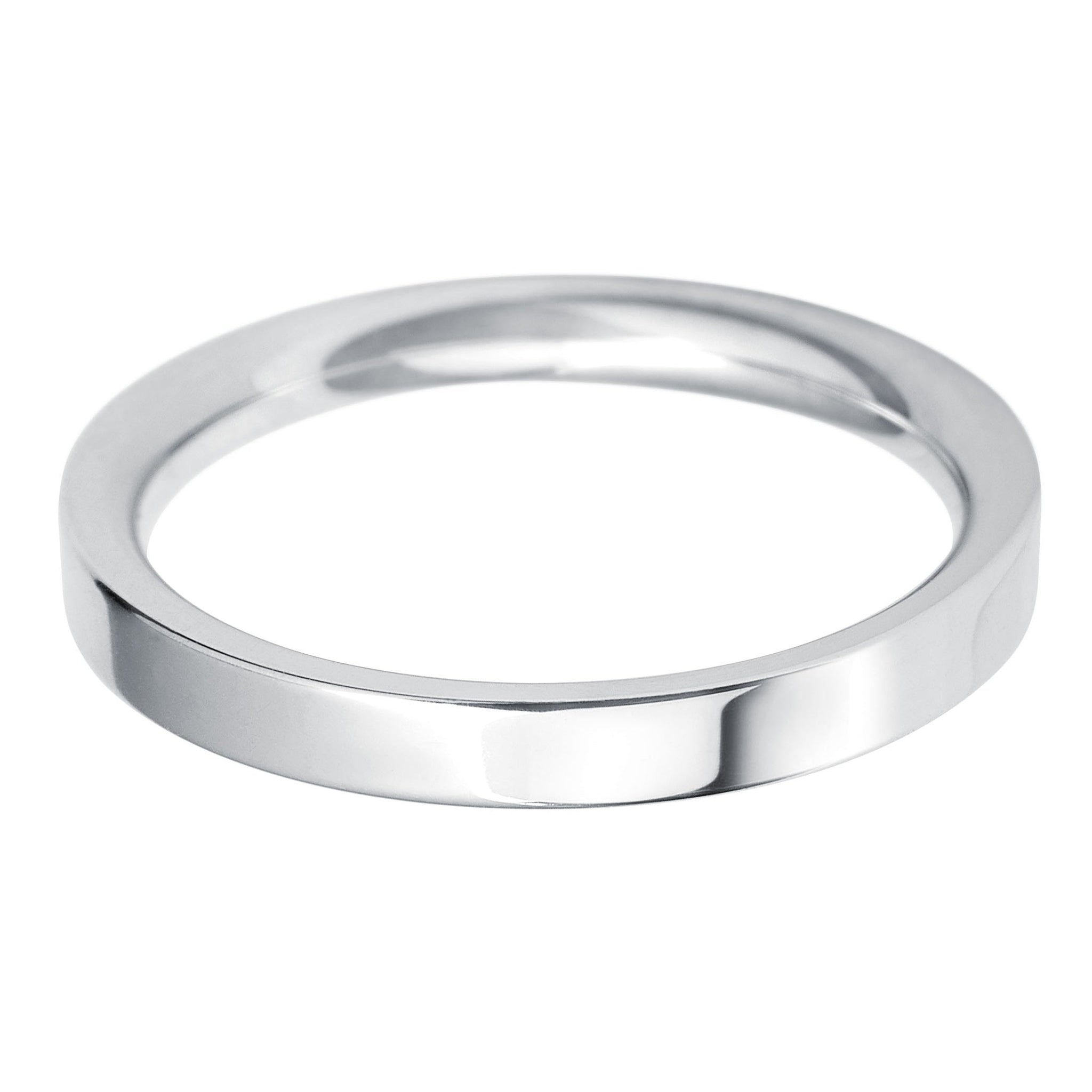 2.5mm Flat Court Medium Weight Wedding Ring