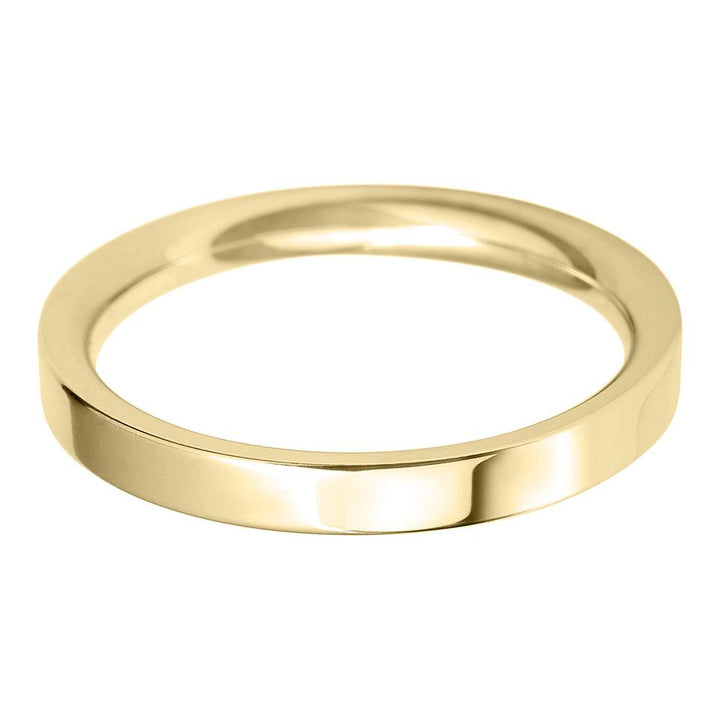 2.5mm Flat Court Medium Weight Wedding Ring