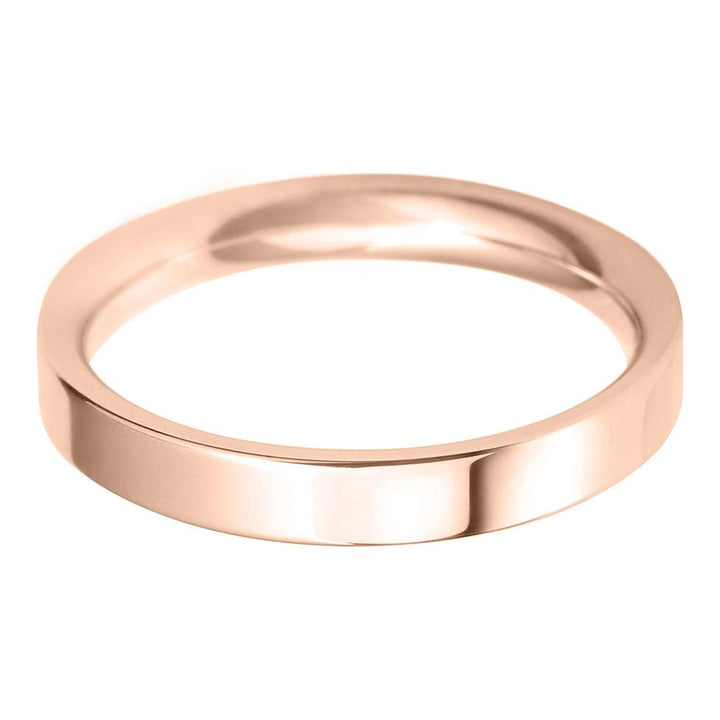 3mm Flat Court Medium Weight Wedding Ring