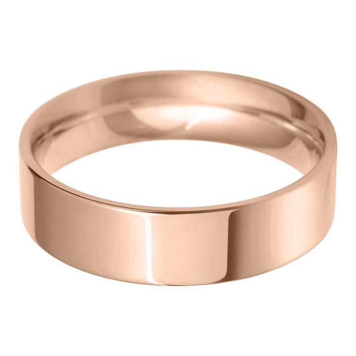 6mm Flat Court Medium Weight Wedding Ring