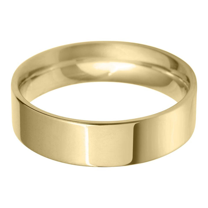 6mm Flat Court Medium Weight Wedding Ring