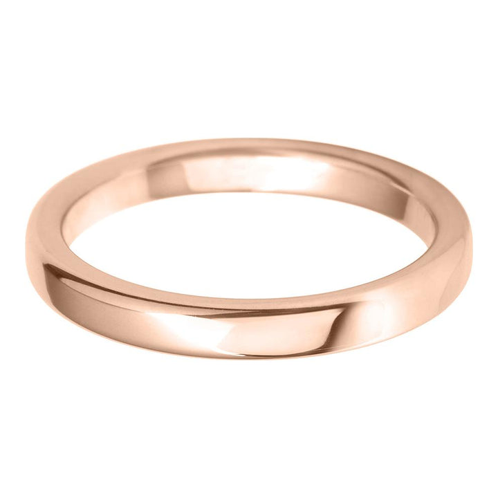 2mm Rounded Flat Lightweight Wedding Ring