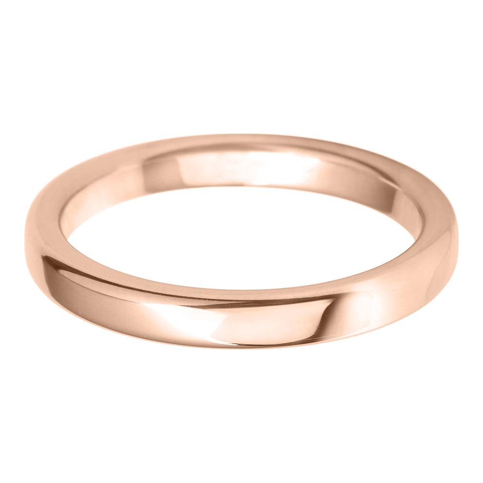 2.5mm Rounded Flat Heavy Weight Wedding Ring