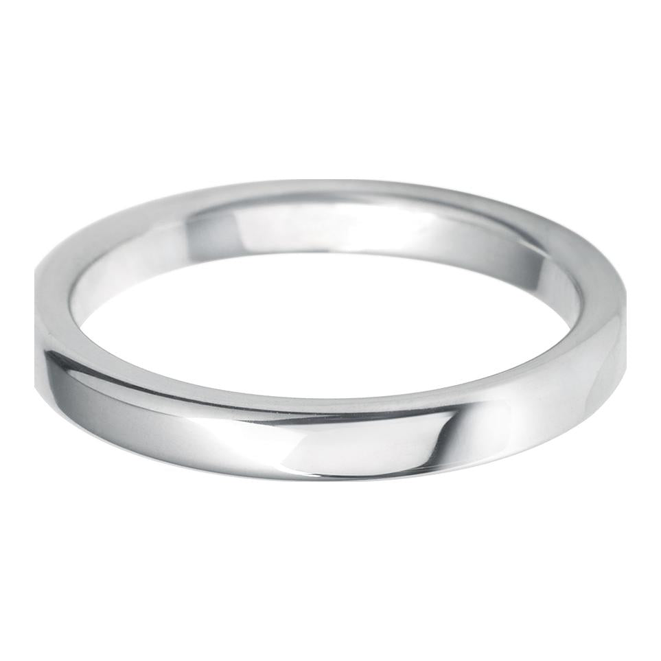 2.5mm Rounded Flat lightweight Wedding Ring