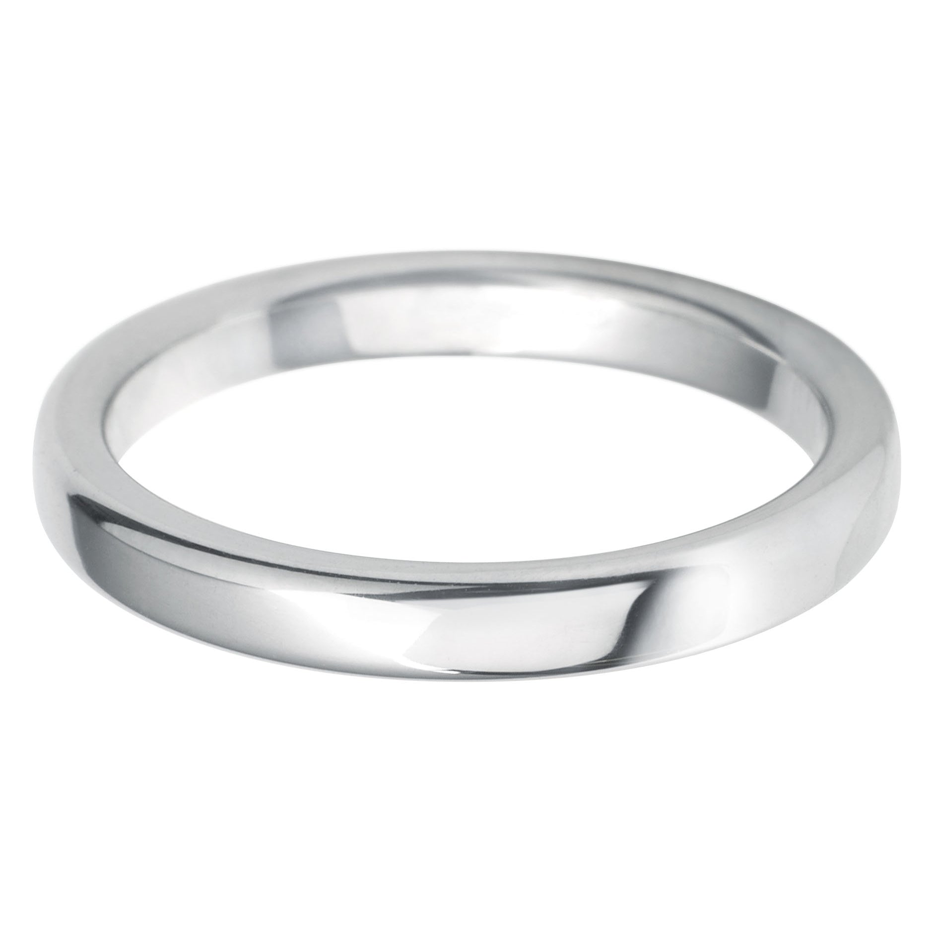 2.5mm Rounded Flat lightweight Wedding Ring
