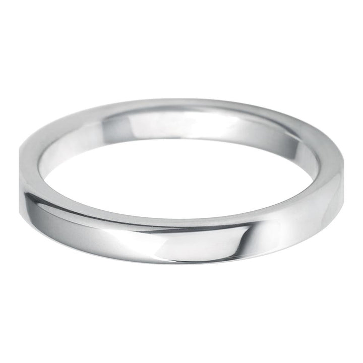 2mm Rounded Flat Medium Weight Wedding Ring