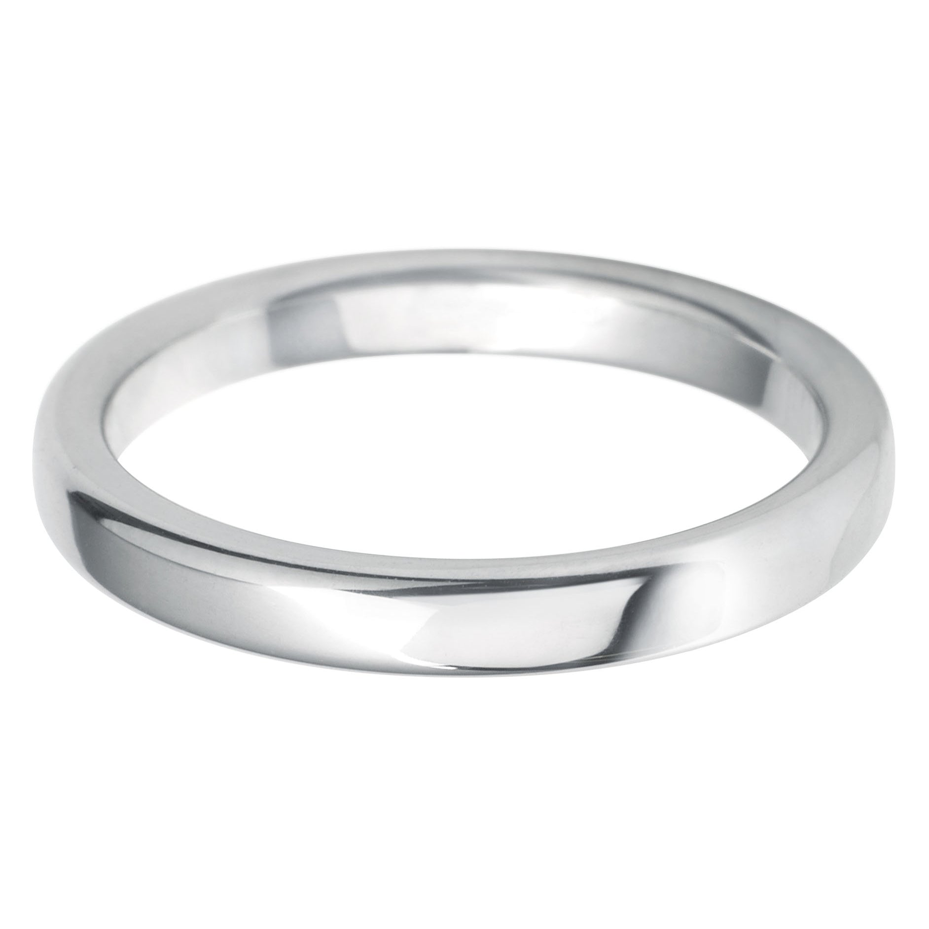 2.5mm Rounded Flat Medium Weight Wedding Ring