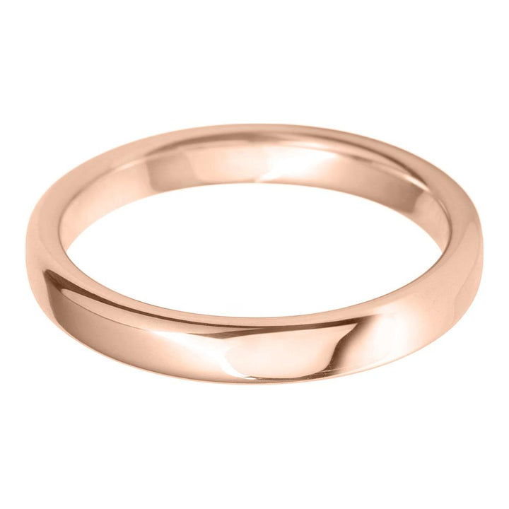 3mm Rounded Flat Heavy Weight Wedding Ring