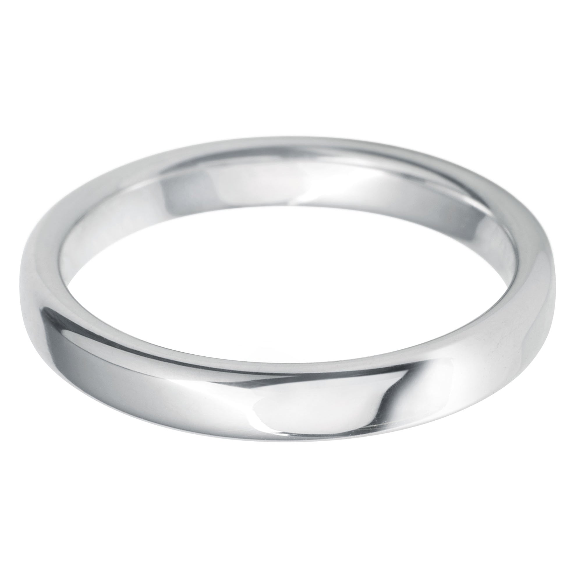 3mm Rounded Flat Medium Weight Wedding Ring