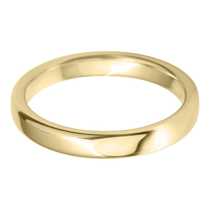 3mm Rounded Flat Lightweight Wedding Ring