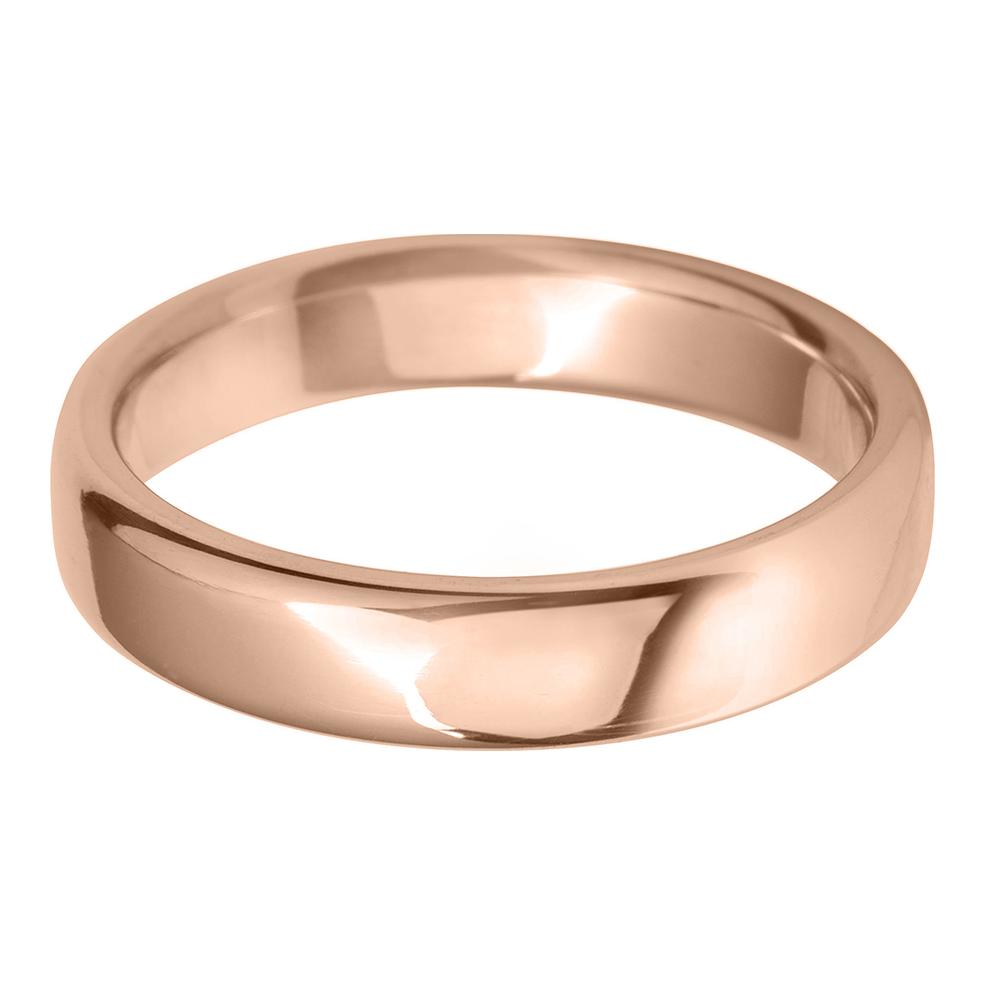 4mm Rounded Flat Lightweight Wedding Ring