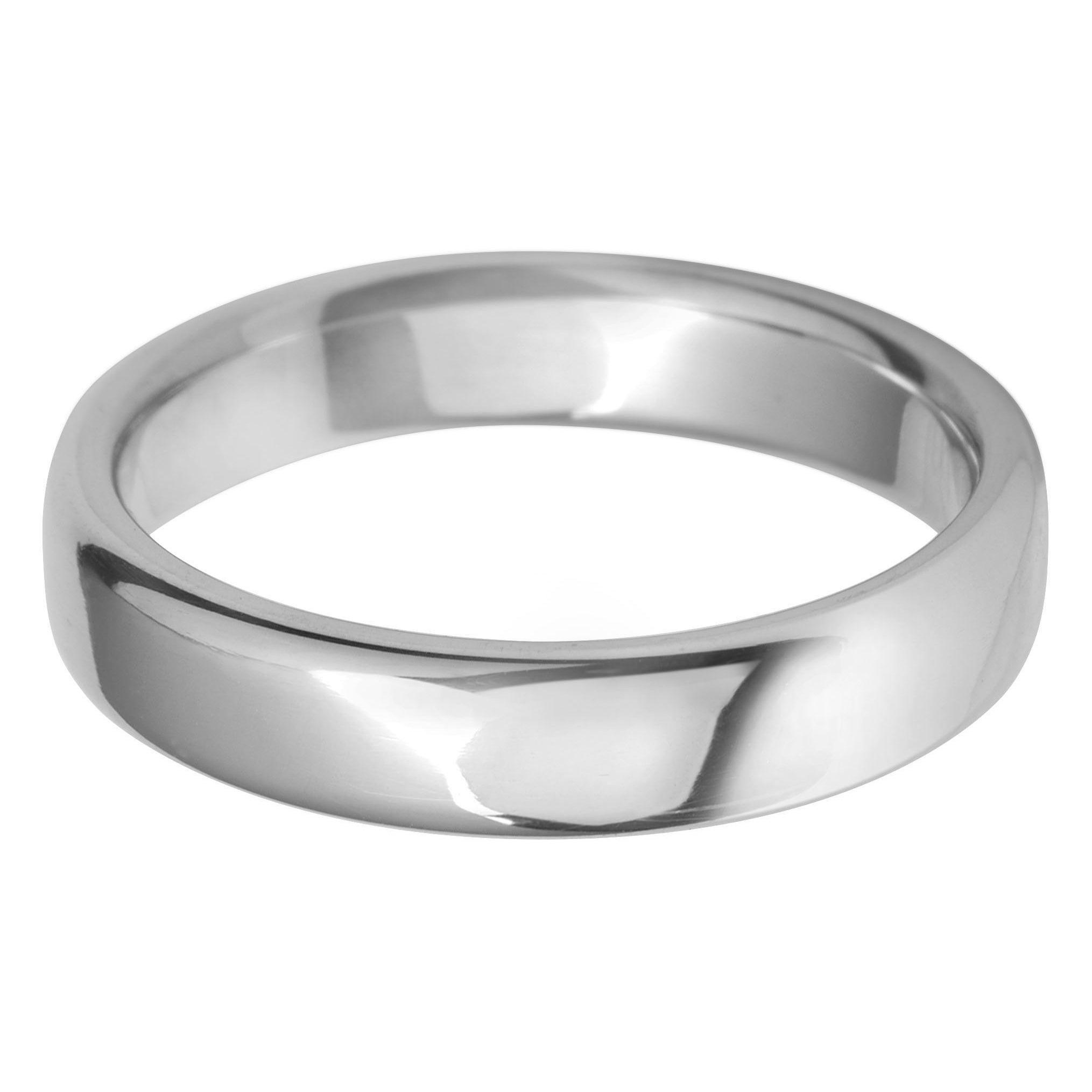 4mm Rounded Flat Medium Weight Wedding Ring