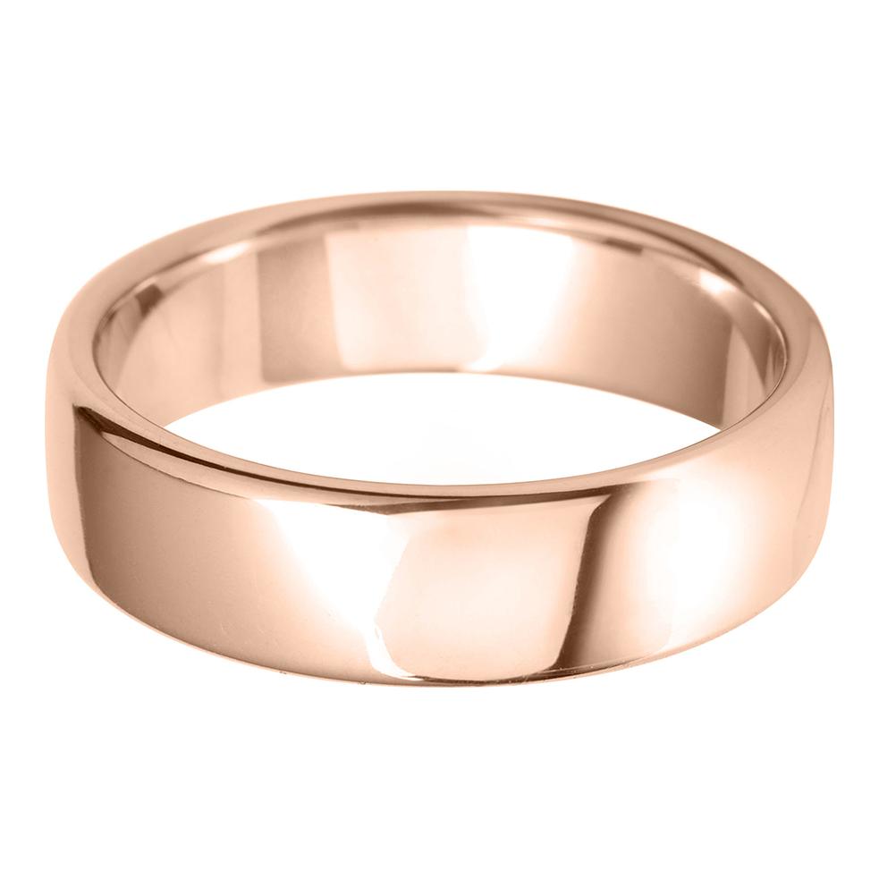 6mm Rounded Flat Medium Weight Wedding Ring