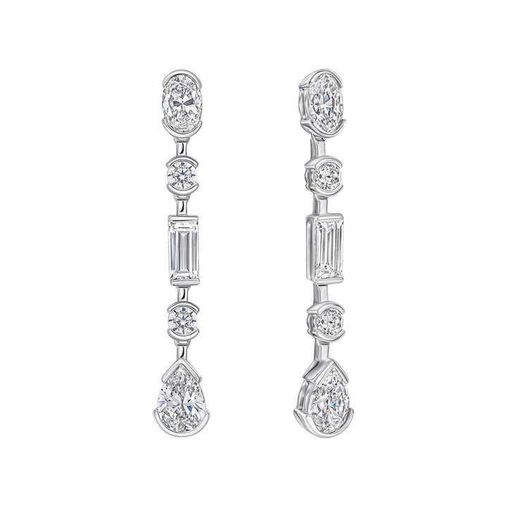 Diamonfire Elongated Half Bezel Drop Earrings