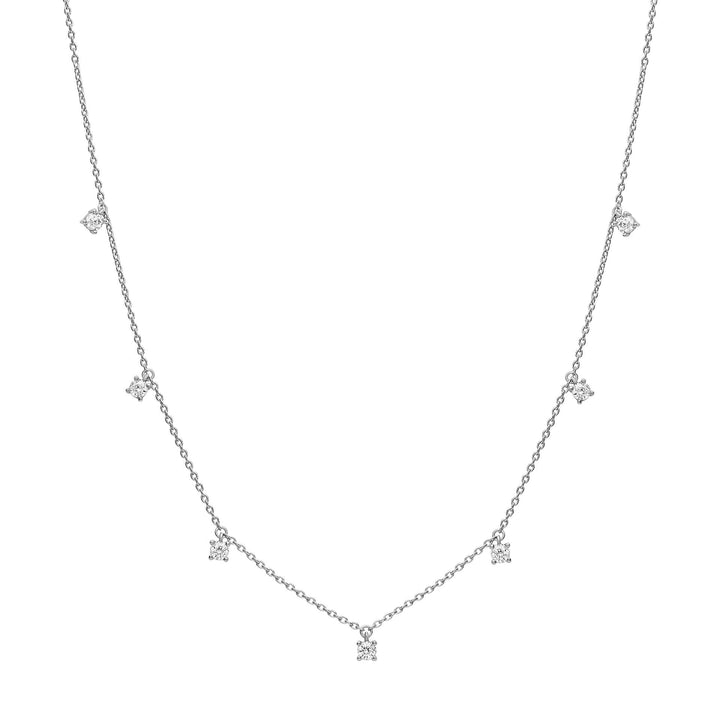 Diamonfire Four Claw Set Zirconia Station Necklace