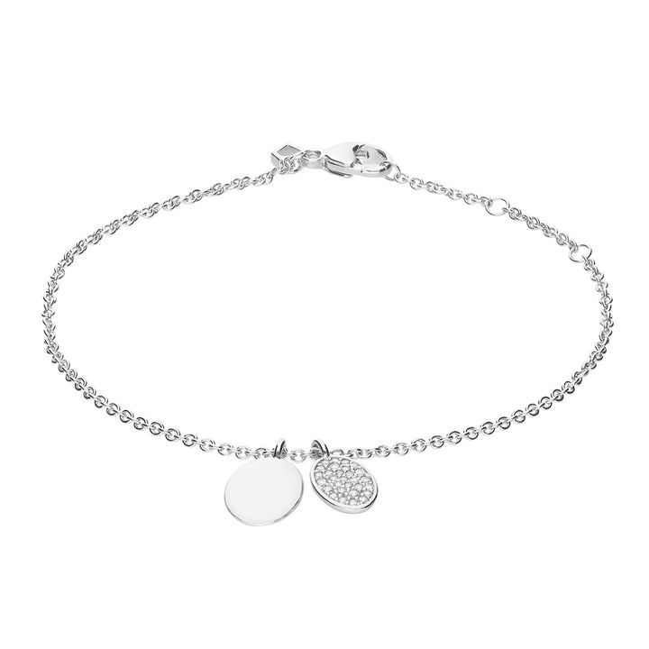 Diamonfire Engravable Tag Bracelet with Pave Set Oval Tag