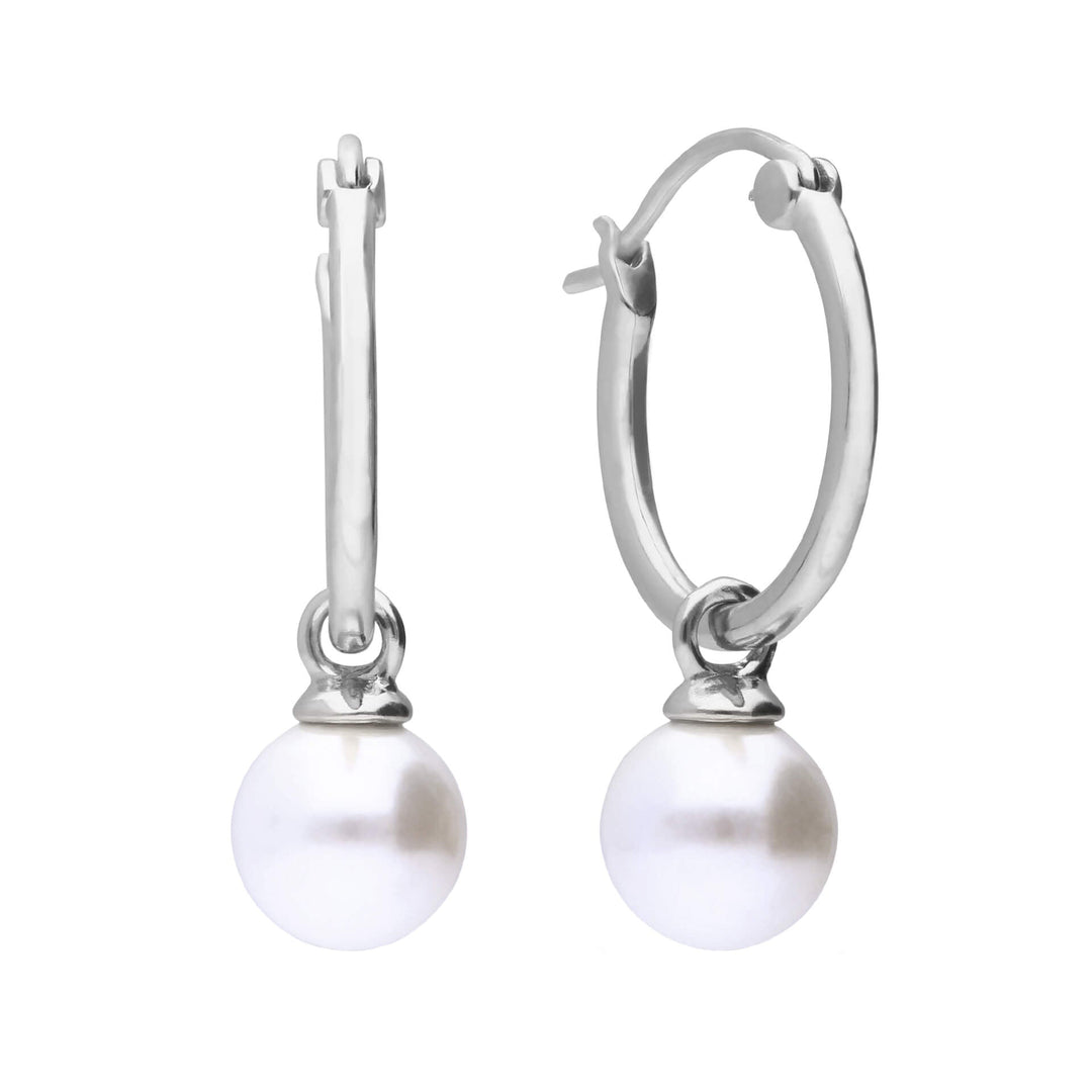 Diamonfire Assembled Hoop Earrings with Shell Pearl