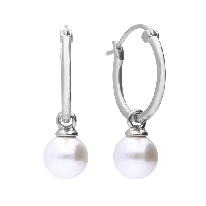 Diamonfire Assembled Hoop Earrings with Shell Pearl