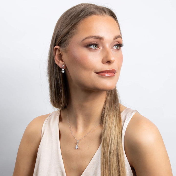 Diamonfire Teardrop and Marquise Drop Pendant
