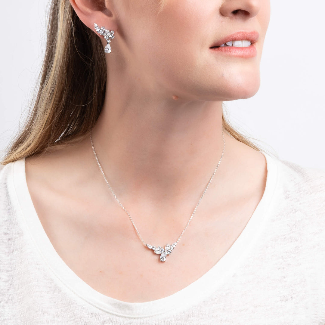 Diamonfire Statement Multi-Cut Zirconia Cluster Necklace