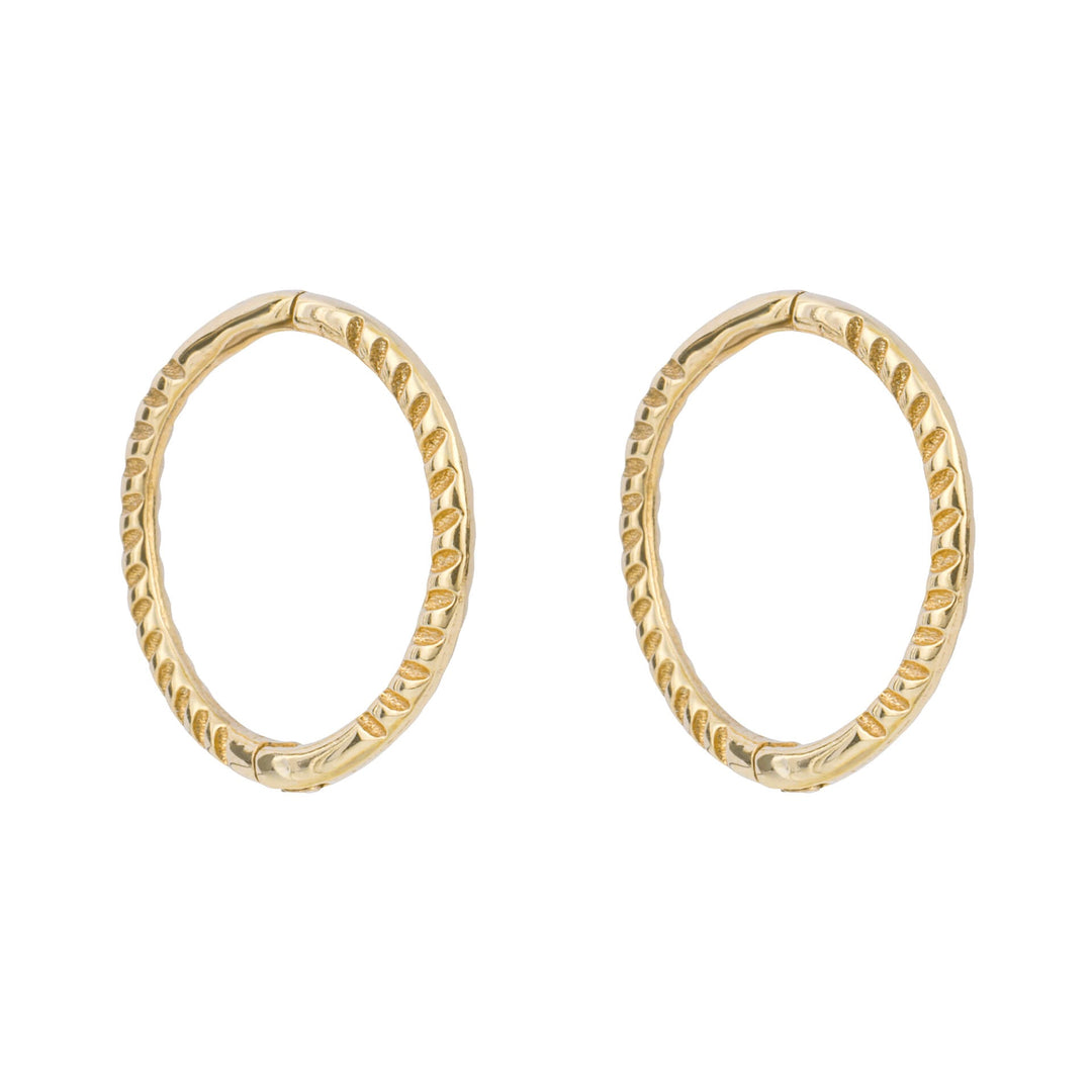 Elements Gold Rope Effect Hoop Earrings