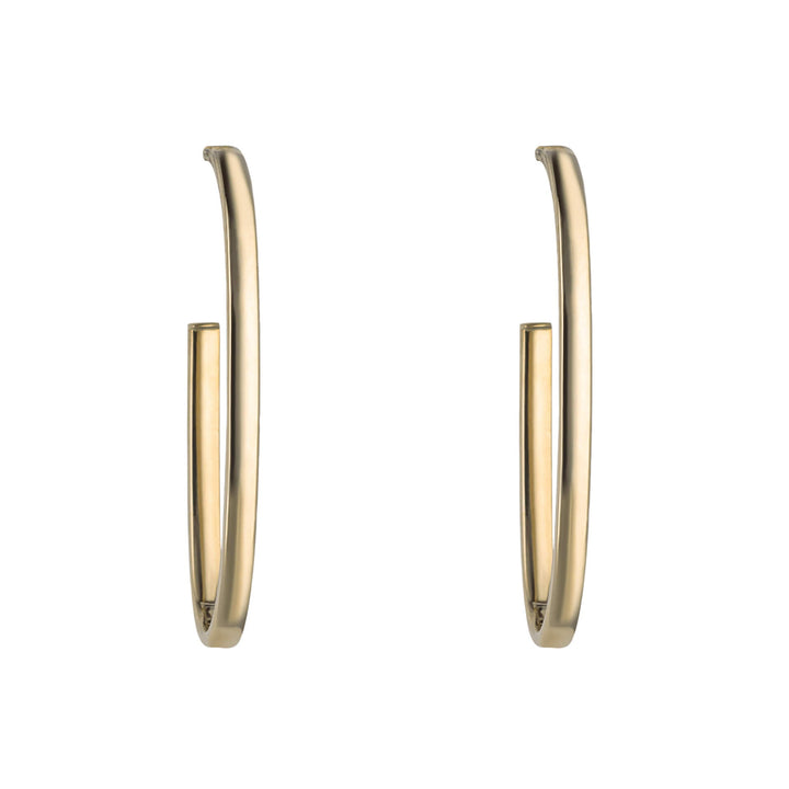 Elements Gold Open Oval 3/4 Hoop Earrings