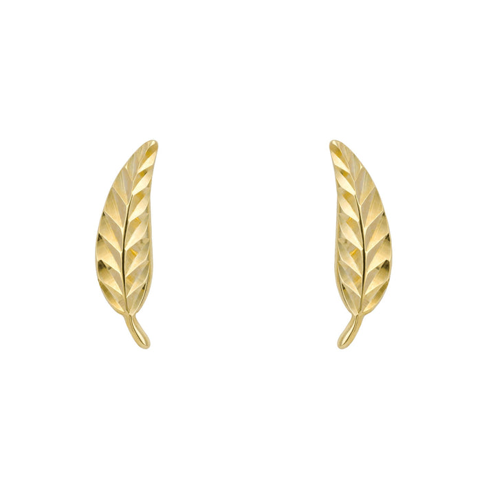 Elements Gold Feather Stud Earrings