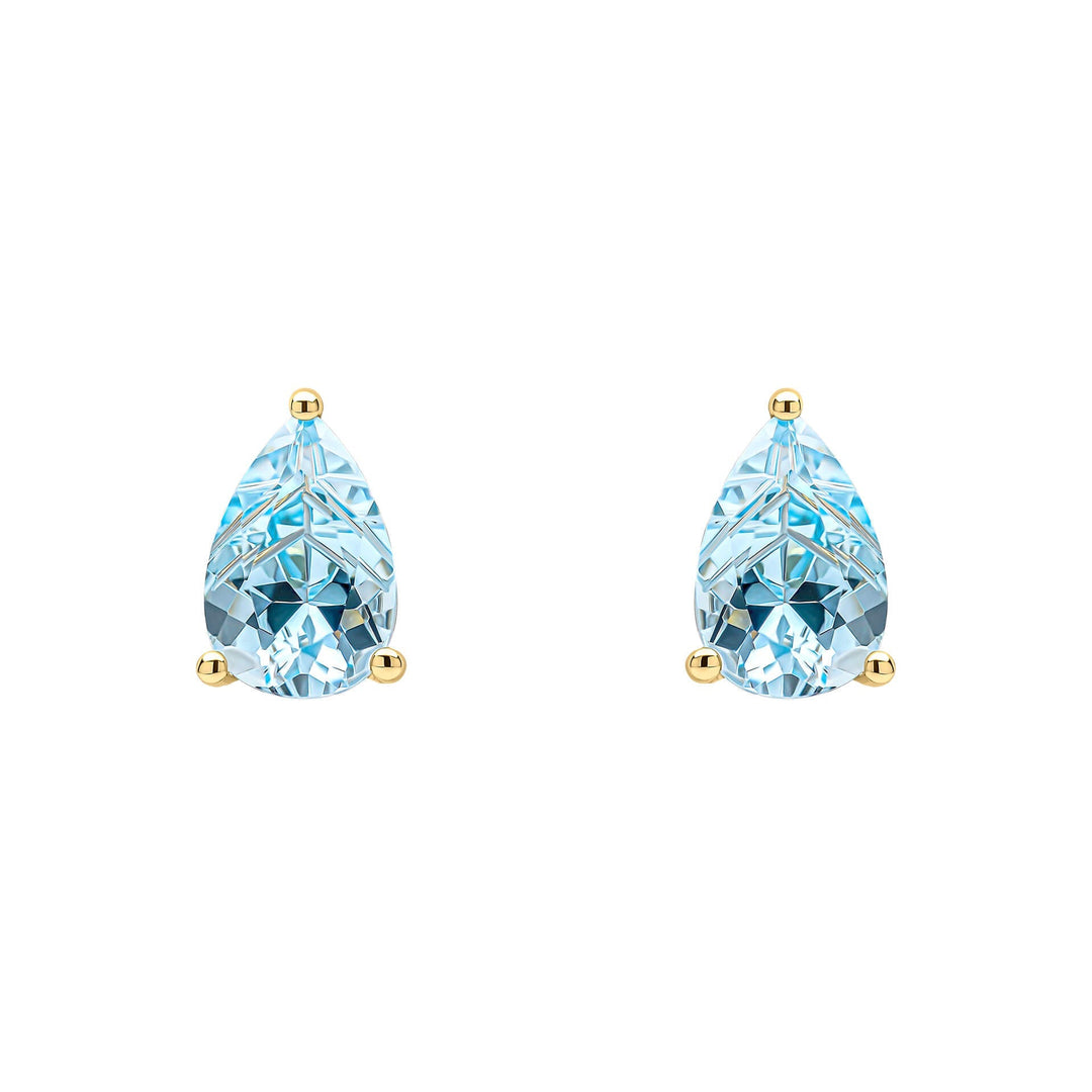 Elements Gold Pear Fancy Cut Topaz Stud Earrings