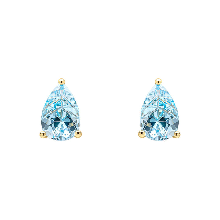 Elements Gold Pear Fancy Cut Topaz Stud Earrings