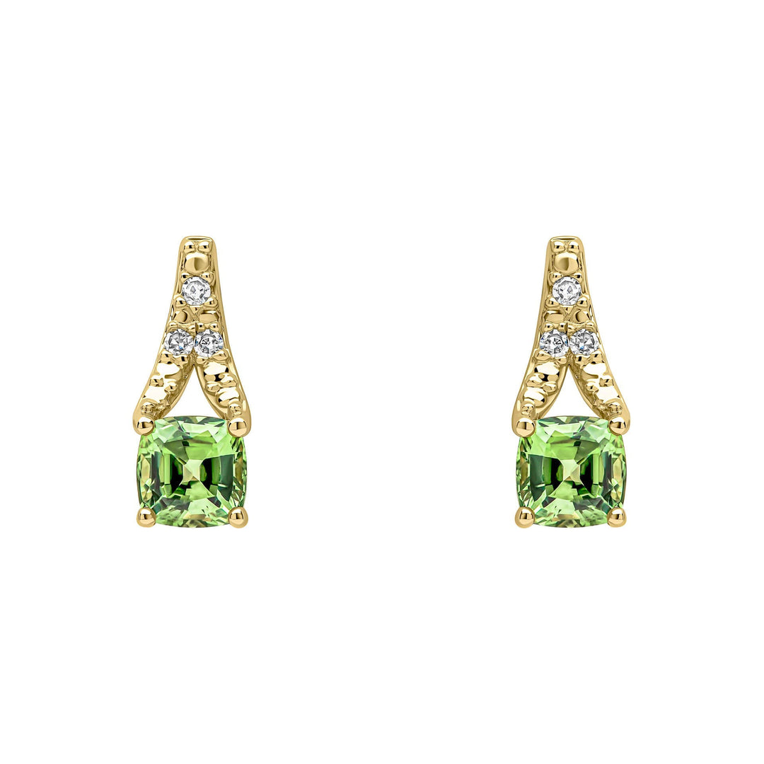 Elements Gold Rose Cut Sapphire and Diamond Drop Earrings