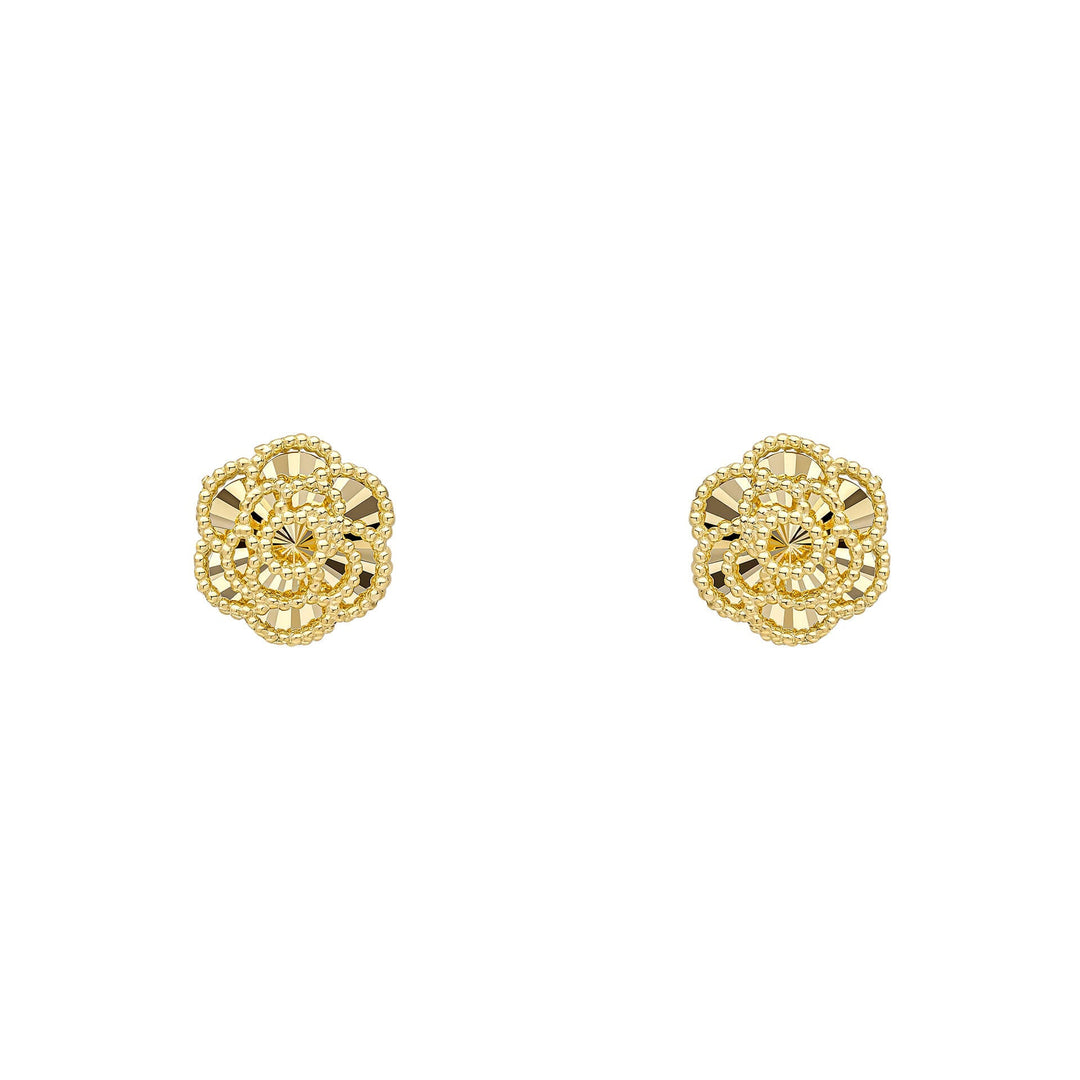 Elements Gold English Rose Stud Earrings