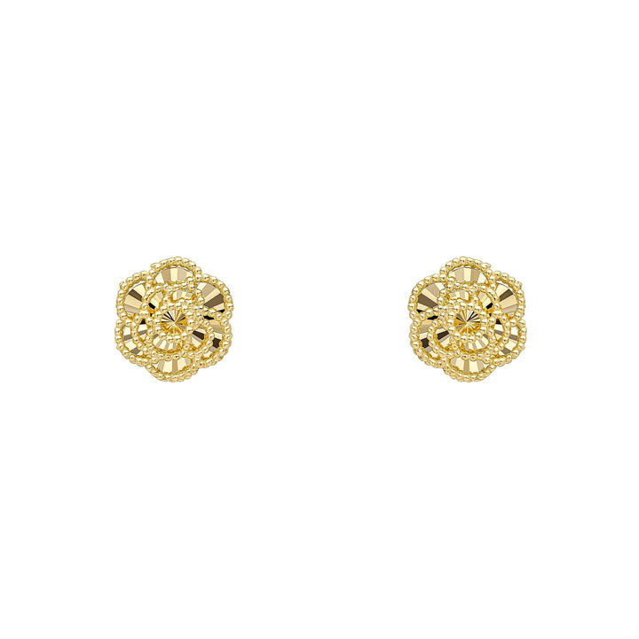 Elements Gold English Rose Stud Earrings