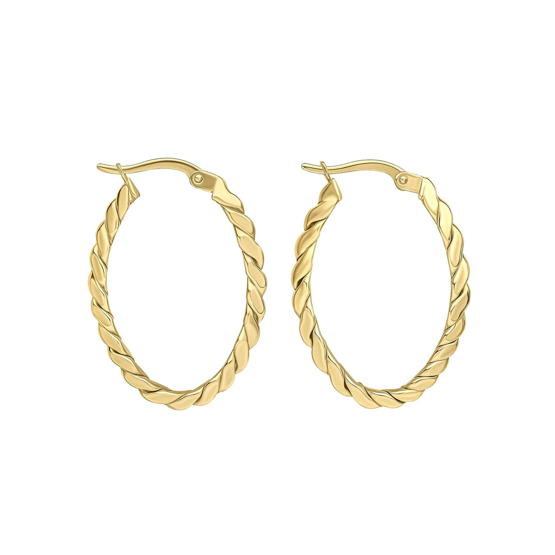 Elements Gold Twisted Rope Hoop Earrings