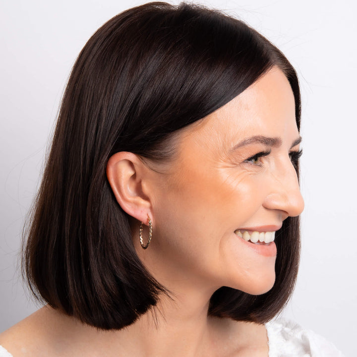 Elements Gold Twisted Rope Hoop Earrings