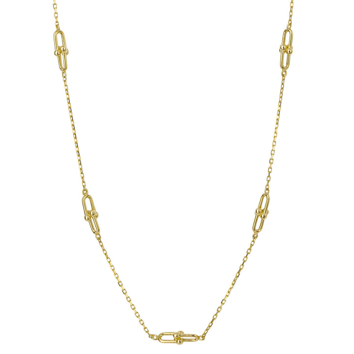 Elements Gold U Shape Link Station Necklace