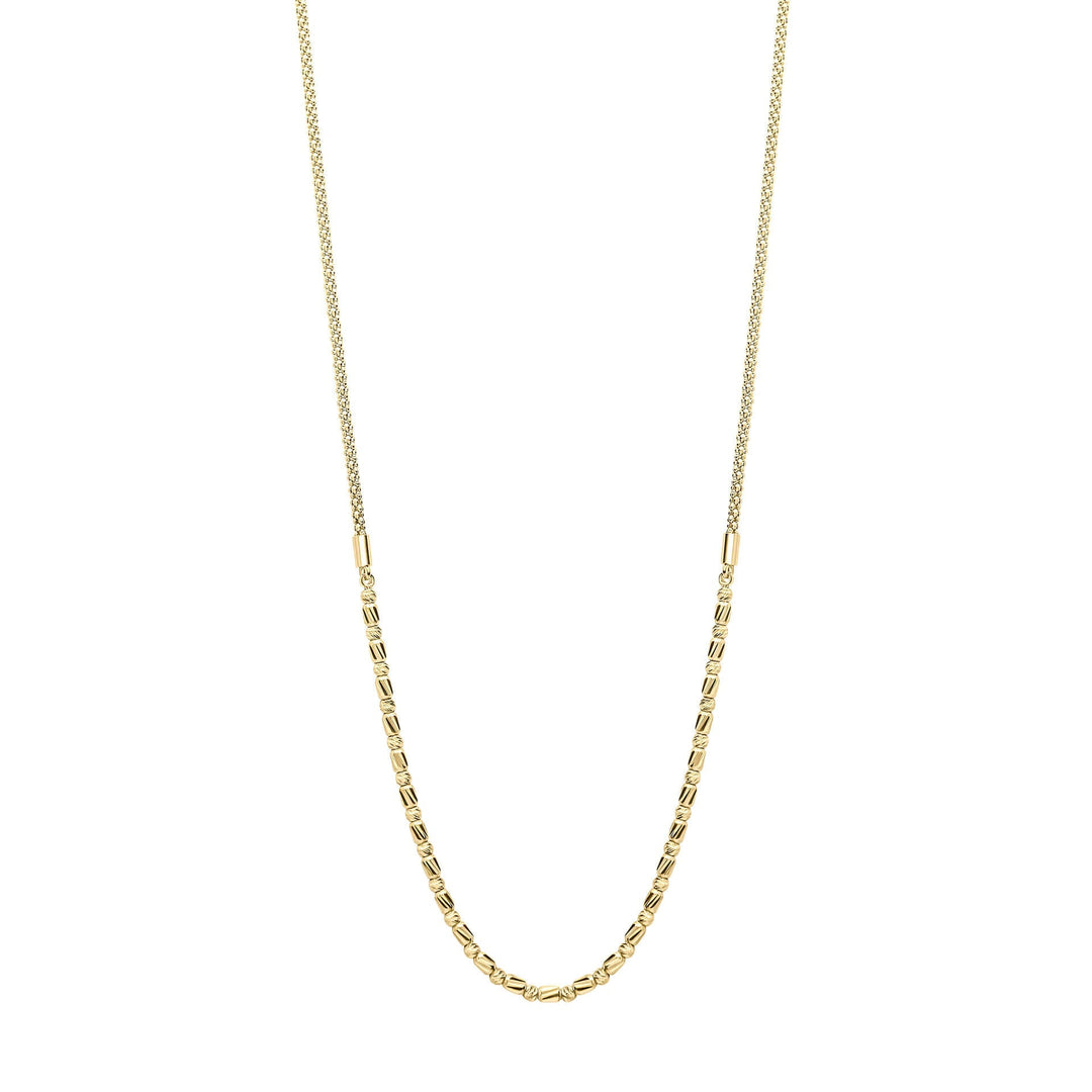 Elements Gold Diamond Cut Bead Bar Necklace