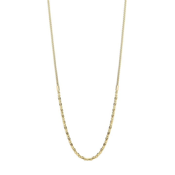 Elements Gold Diamond Cut Bead Bar Necklace