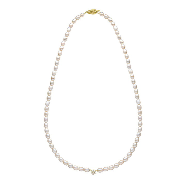 Elements Gold Seed Pearl and Flower Necklace