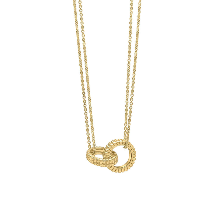 Elements Gold Ridged Texture Interlinking Necklace