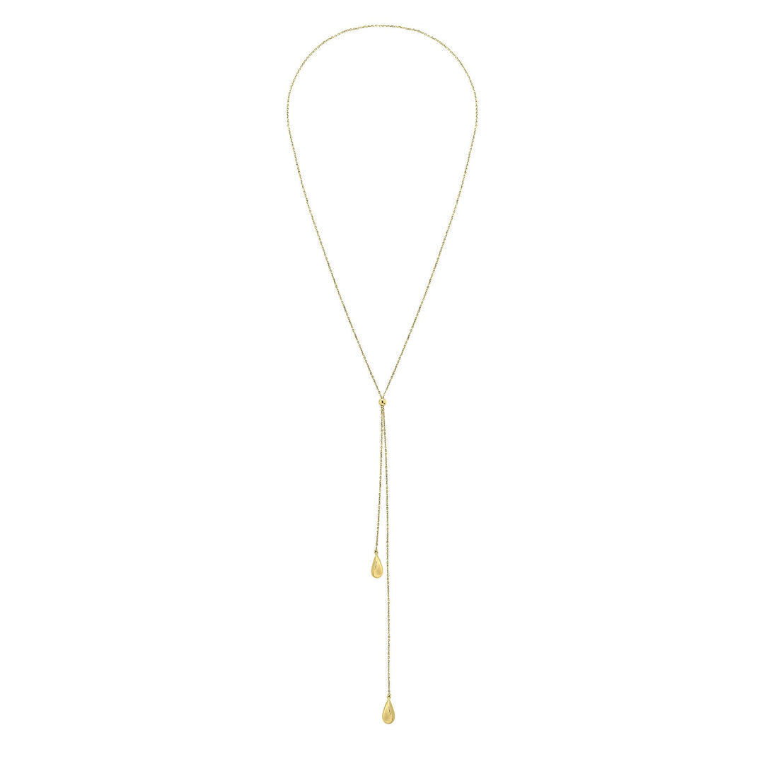 Elements Gold Organic Teardrop Lariat Necklace