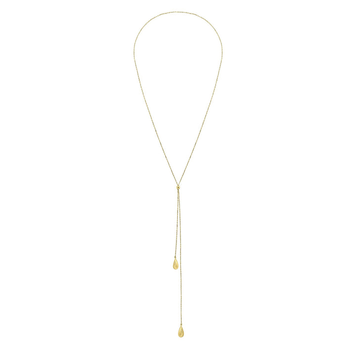 Elements Gold Organic Teardrop Lariat Necklace